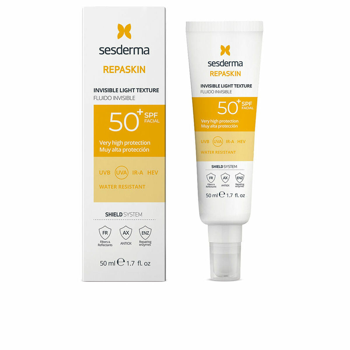 Facial Sun Cream Sesderma REPASKIN SPF 50+ 50 ml Fluid Invisible-0